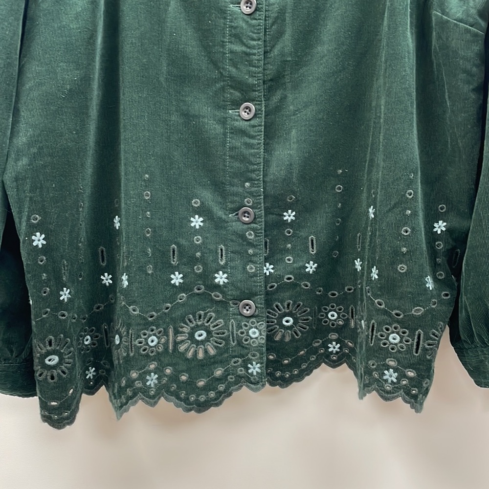 Madewell Dark Green Square-Neck Puff Sleeve Blouse - Picture 6 of 11
